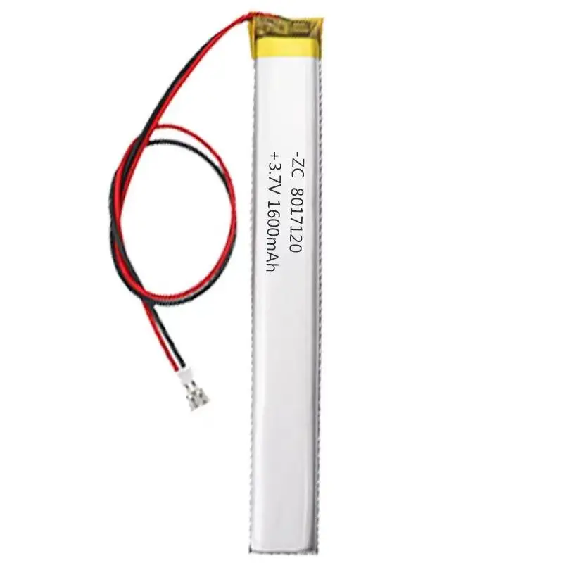 3.7V długa bateria litowa 8017120-1600mah akumulator długi lampa indukcyjna bateria litowo-polimerowa lampa dźwiękowa LED