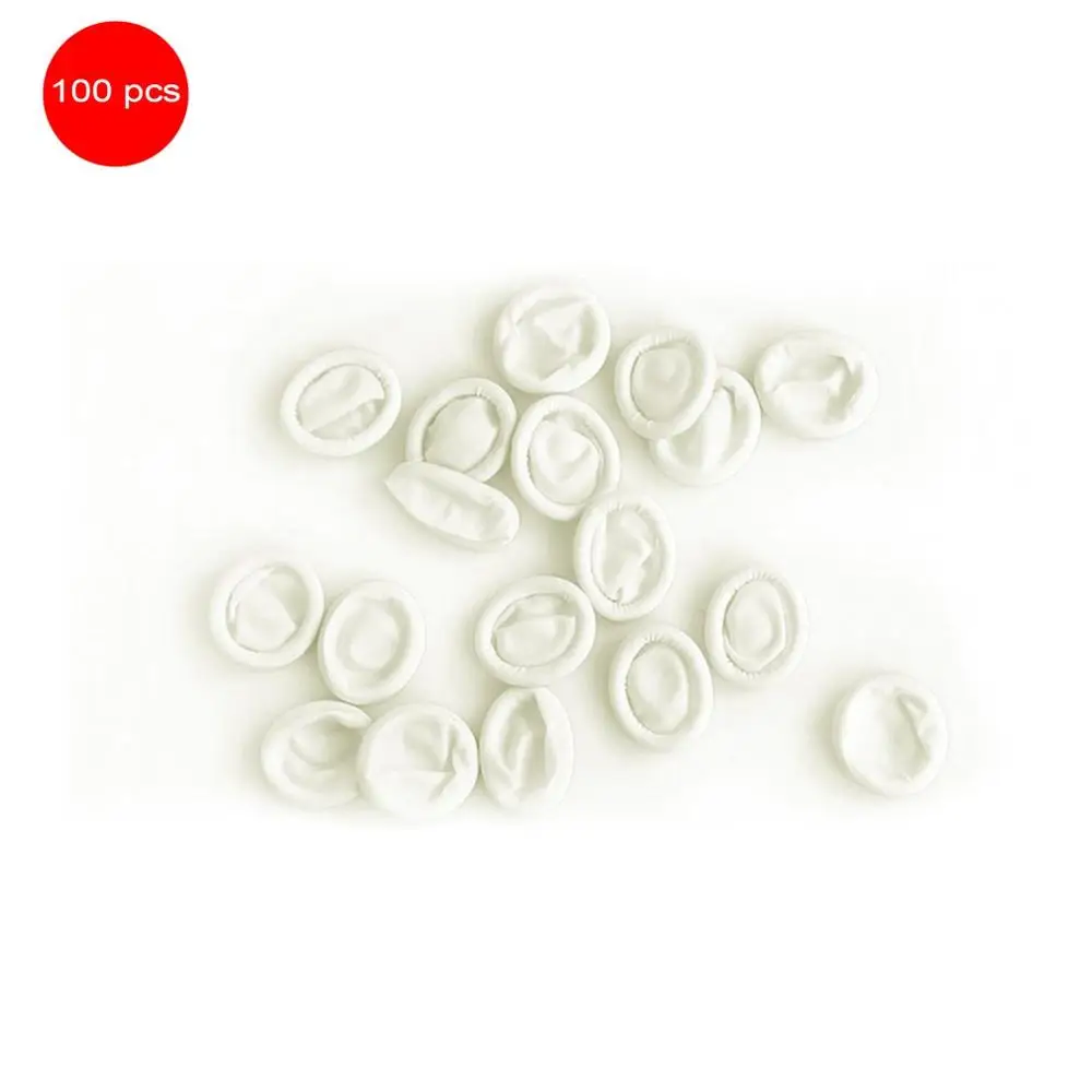 100PCS/SET Durable Natural Latex Anti-Static Finger Cots Practical Design Disposable Makeup Eyebrow Extension Gloves Tools