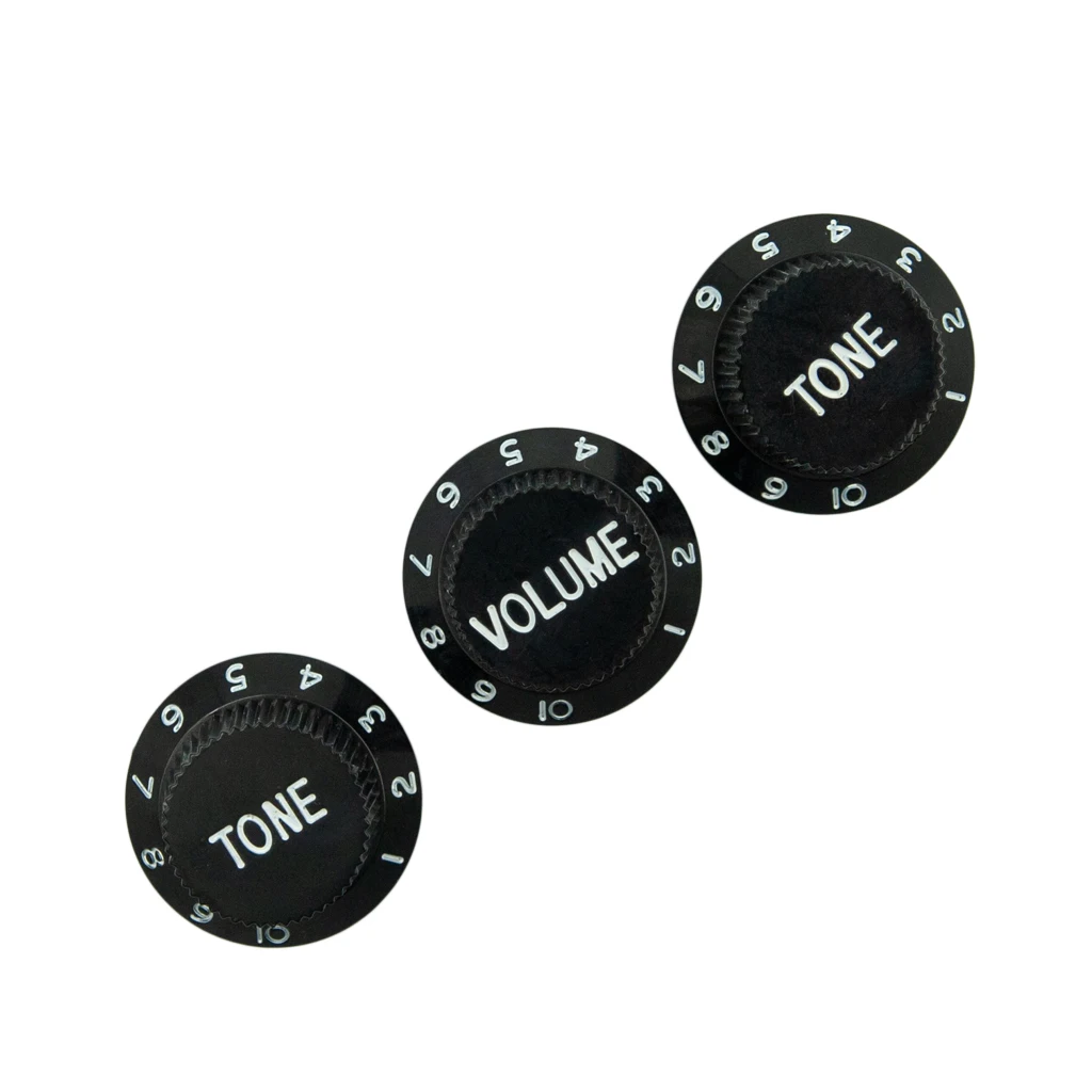 LOMMI 2Tone & 1Volume Knob Set Guitar Pot Buttons Cap Guitar Knob Black Strat Speed Control Knob For Electric Guitar Accessories