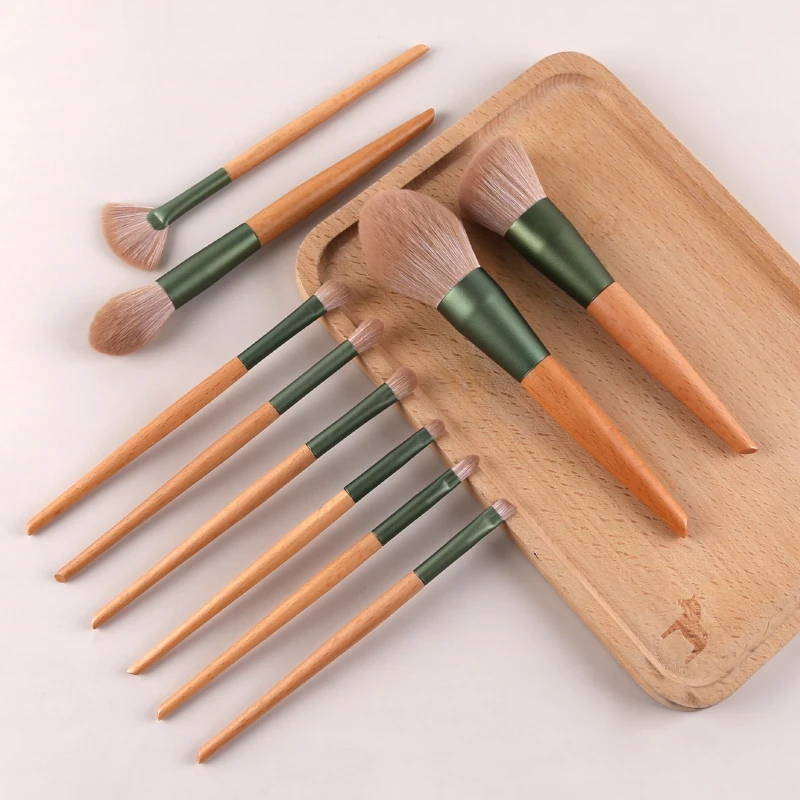 

ZOREYA Professional Makeup Brushes Tools Set 10pcs Green Cosmestic Powder Foundation Blending Blending Eyeshadow Face beauty