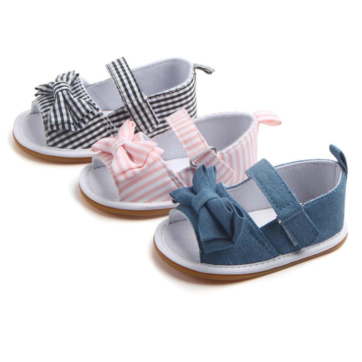유아 아기 샌들 귀여운 Bowknot 유아 첫 워커 어린이 신발 통기성 안티-스키드 고무 단독 아파트 2020 최신 유행