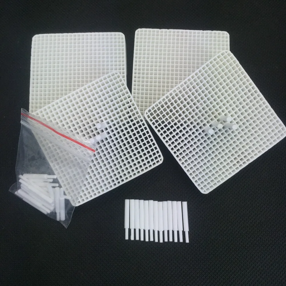 

4pcs Dental Lab Honeycomb Square Firing Trays with 40 Zirconia Pins dental Lab supplies tools