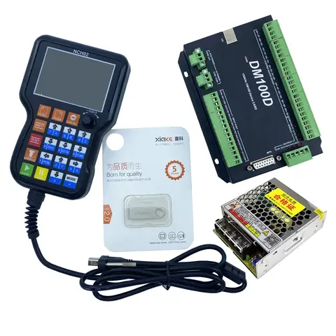 NCH02 CNC 핸들 모션 컨트롤러 mach3 3/4/5축 125 KHz 펄스 + 24V 75W MEANWELL 스위칭 전원 공급 장치 + U 디스크 읽기 G-CODE