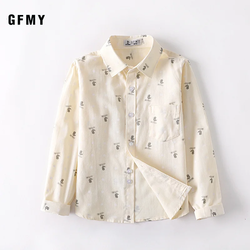 GFMY Baby boys shirts 2021 Spring Autumn New Long Sleeve Blouse Kids Clothes White Shirts for Toddler Boys shirts Children Tops