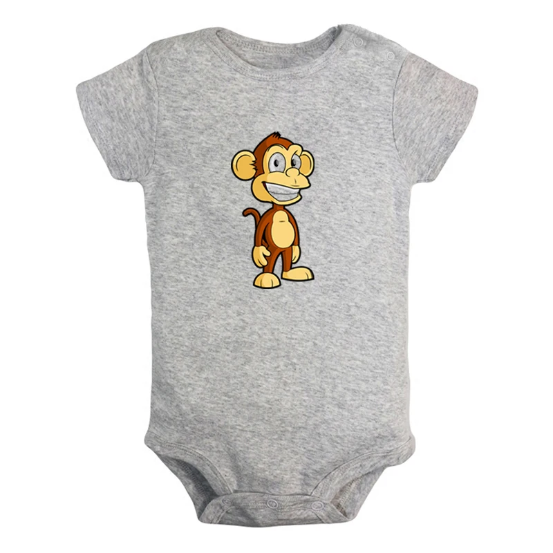 

Cartoon Monkey Tortoise Tigre Femme Symbol Design Newborn Baby Boys Girls Outfits Jumpsuit Printing Infant Bodysuit Clothes