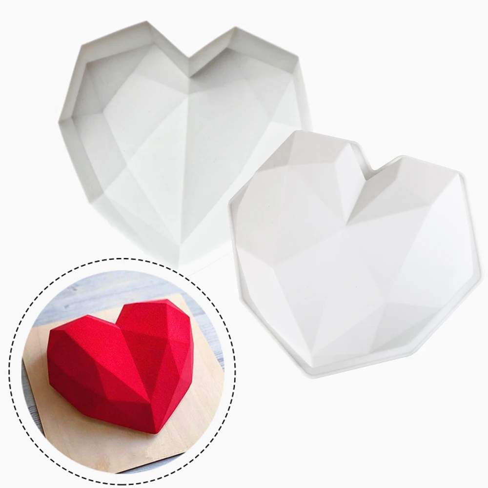 Silicone Molds Cake decorating Baking Tools For 3D Mould Diamond Heart Mold Chocolate Sponge Cakes Mousse Dessert