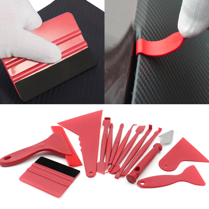 

7/13pcs Car Vinyl Film Wrapping Tools Car Sticker Film Scraper Kit Auto Felt Squeegee Scraper Set Knife Decal Plaste Accessories