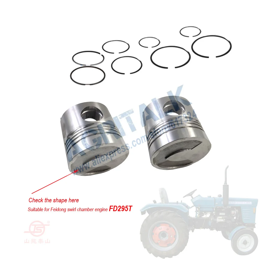 

The set of piston with piston springs for Taishan series tractor with engine FD295T/FD2100TA (Swirl Chamber), part number: