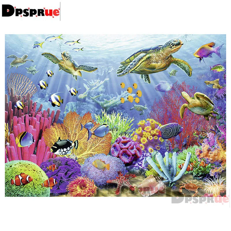 

Dpsprue Full Square/Round Diamond Painting Kit Cross Stitch Cartoon Tortoise Diamond 3D Embroidery DIY 5D Moasic Gift Dp216