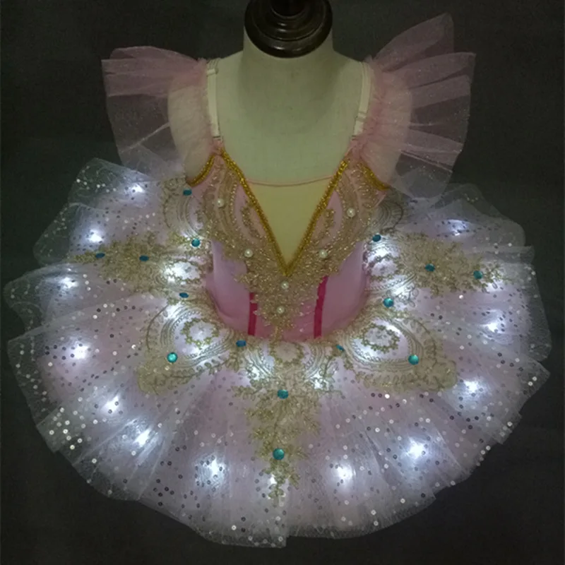 

LED Tutu Ballerina Lighted Children Swan Lake Ballet Dress Fluffy Fluorescent Birthday Leotard Tutu Party Dance Costume