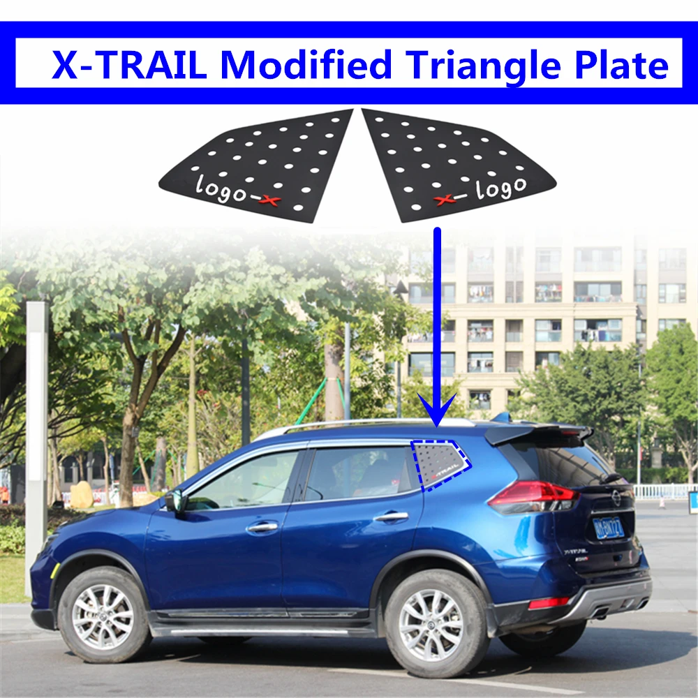 

Car Window Decorative Cover Rear Window Modified Triangle Mesh Board Trim Stickers For NISSAN Rogue X-Trail XTrail T32 2014-2020