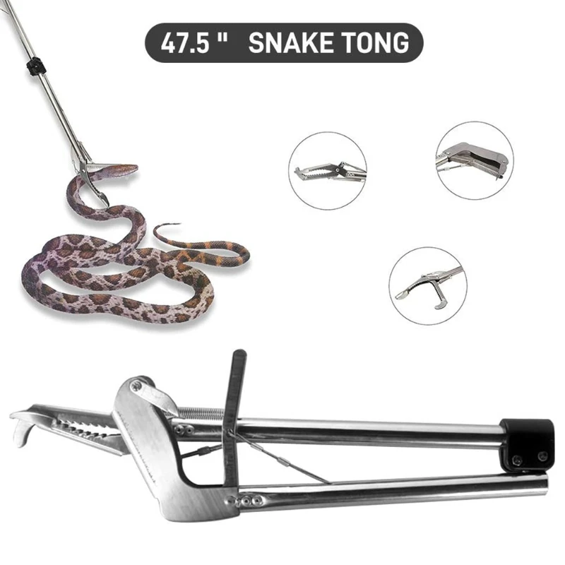2021 nuove pinze per serpenti professionali 28 "40" 47 "Heavy Duty Snake Catcher morsetto in metallo Grabber strumento di movimentazione pieghevole a mascella larga