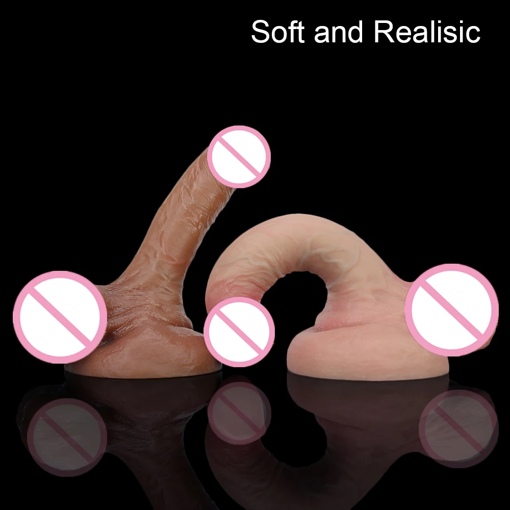 Thrust Adult Toys Realistic Dildo With Powerful Suction Cup Anal Penis Sex Toy Flexible G-spot Stimulation Curved Shaft And Ball