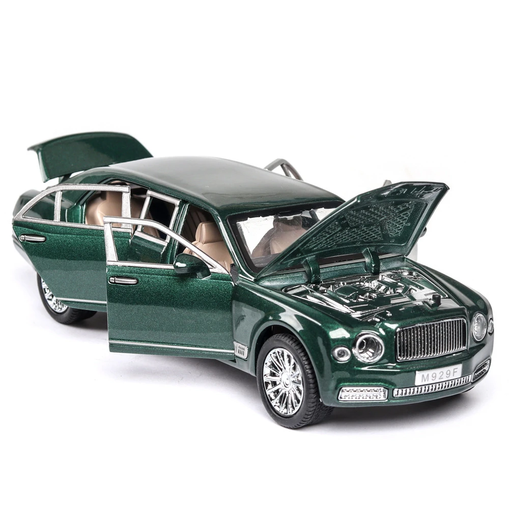 1:24 Mulsanne Alloy Luxy Car Model Diecasts & Toy Vehicles Metal Toy Car Model Simulation Sound Light Collection Childrens Gifts