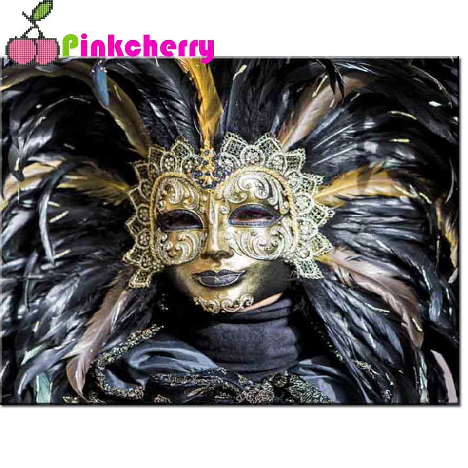 5D Diamond Painting European Carnival Mask DIY Diamond Embroidery Cross Stitch Full Square Drill Rhinestone Mosaic Decor k2108