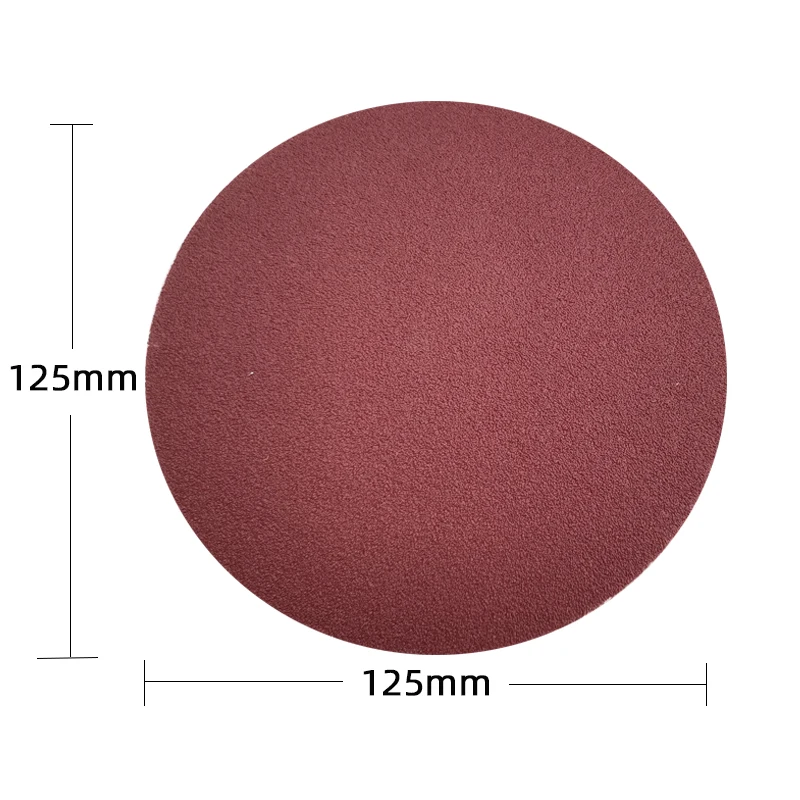 10 Pcs 5 Inch Sandpaper 125mm Round Without Hole Automotive Putty Polishing Flocking Self-adhesive Polishing Pad