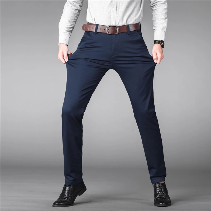 2023 Luxury Straight Business Casual Men Pants High Quality Designer Spring Autumn Elegant Male Leisure Long Formal Trousers