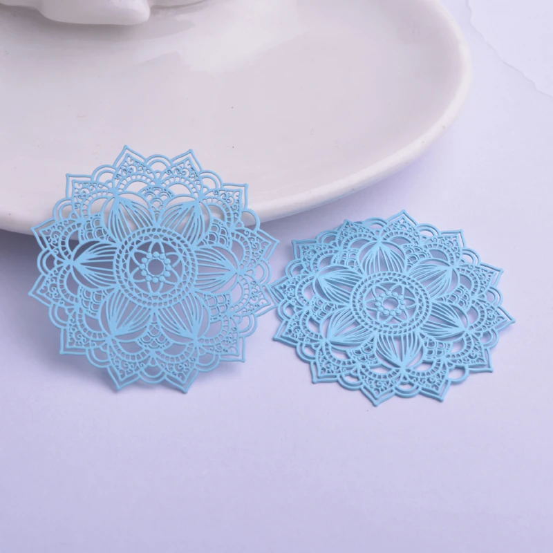 30 Stück AB6414 40mm Filigrane Mandala-Form Charms Ohrring-Verbinder Metall Messing Dünner Anhänger DIY Schmuck Ohrring-Herstellung – Detail 11