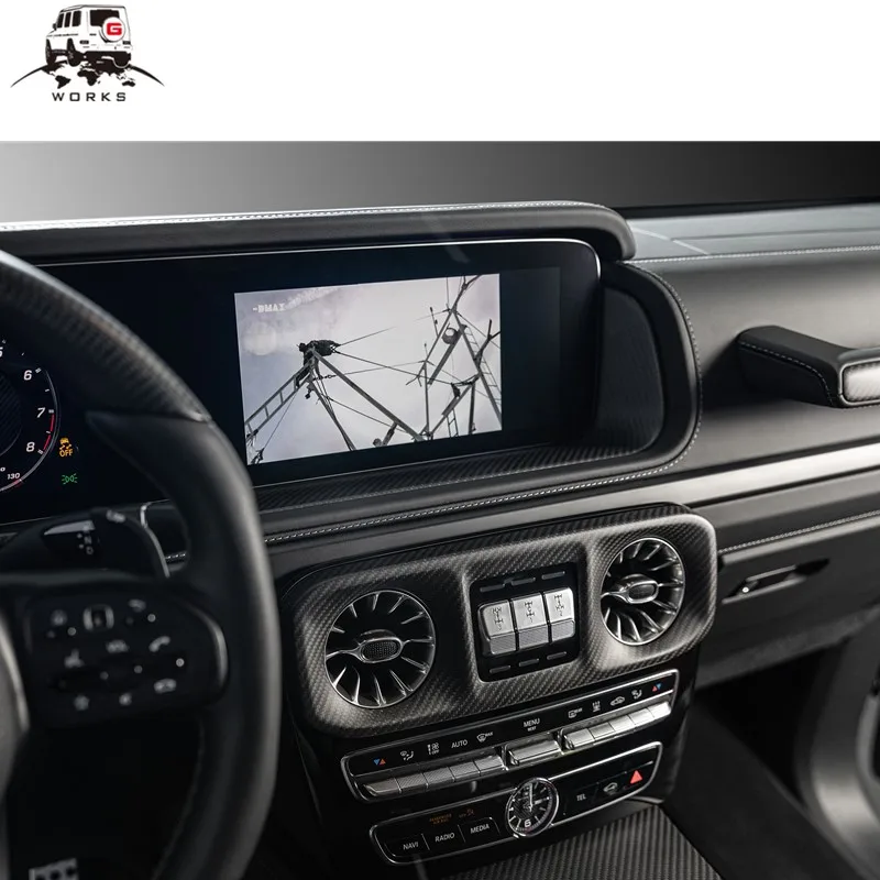 W464 center control frame fit for G-class W463A 2018-2020year interior center control cover into carbon fiber