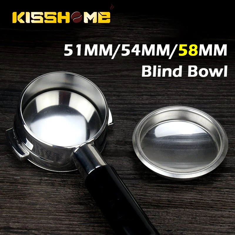 Coffee Machine Blank Filter 51mm 54mm 58mm Stainless Steel Backwash Cleaning Blind Bowl Espresso Maker Clean Accessories Tools