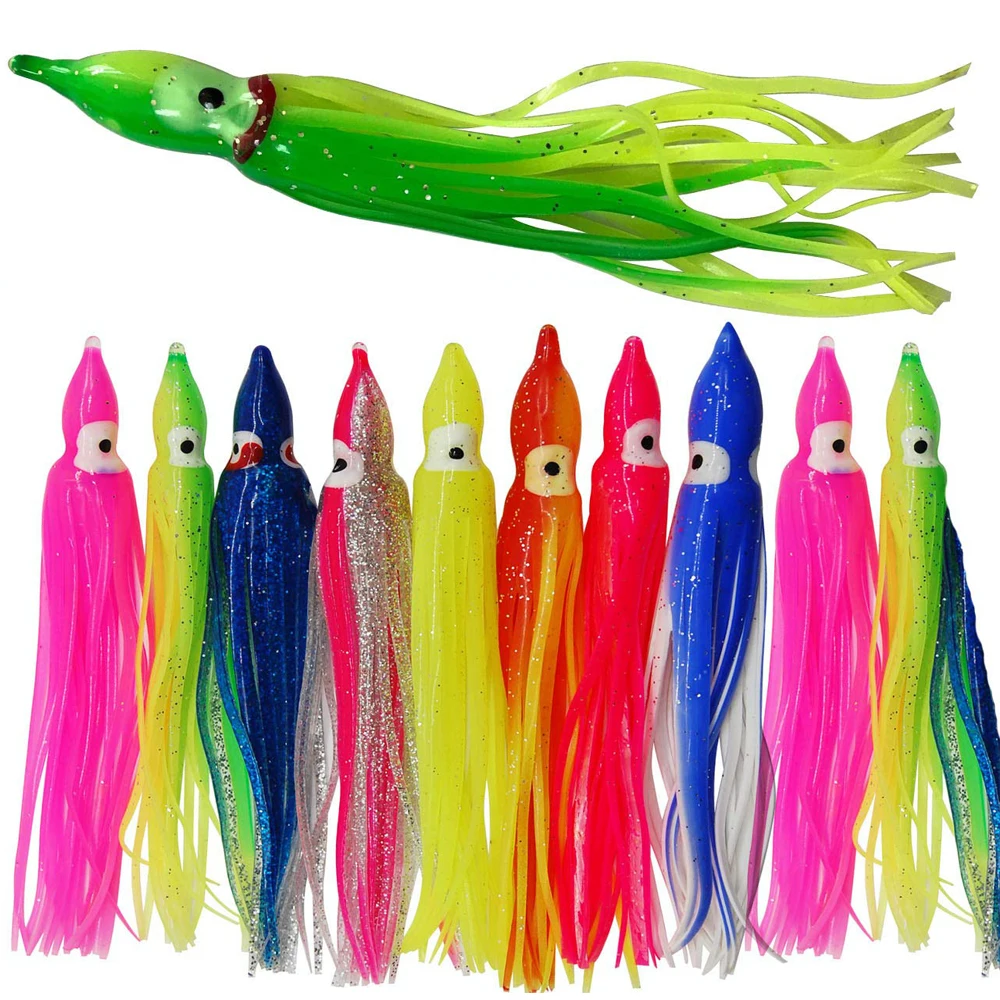 

Shaddock 60Pcs Soft Fishing Lures Octopus Squid Skirt Bait Trolling Lures Artificial Jigging Bait