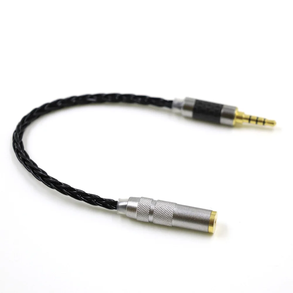 Haldane HIFI 7N ชุบเงิน 3.5 มม.TRRS Balanced ชาย 2.5 มม.TRSS Balanced หญิงอะแดปเตอร์เสียง 3.5 ถึง 2.5 Connector