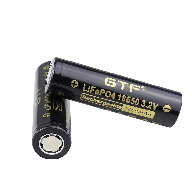 GTF 3.2V1800mAh Lifepo4 18650 Rechargeable Battery Cell Long Cycle Life 3C-5C Discharge For DIY E-bike LED Flashlight