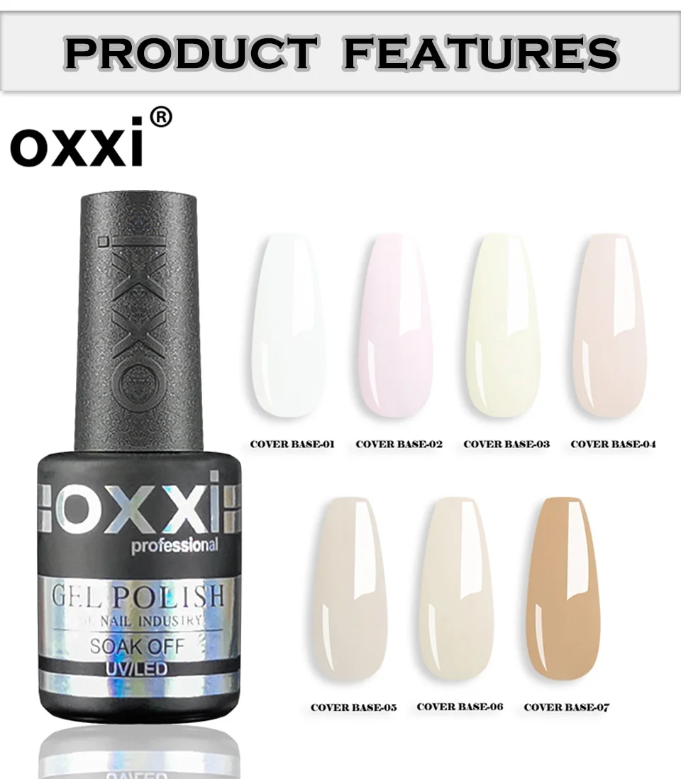 OXXI 10ml Natürliche Basis für Gel-Lack Semipermanenter Nude Rubber Base Gellac Nagelkunst Jelly Color UV Nagel-Unterlack Nagellack – Detail 2