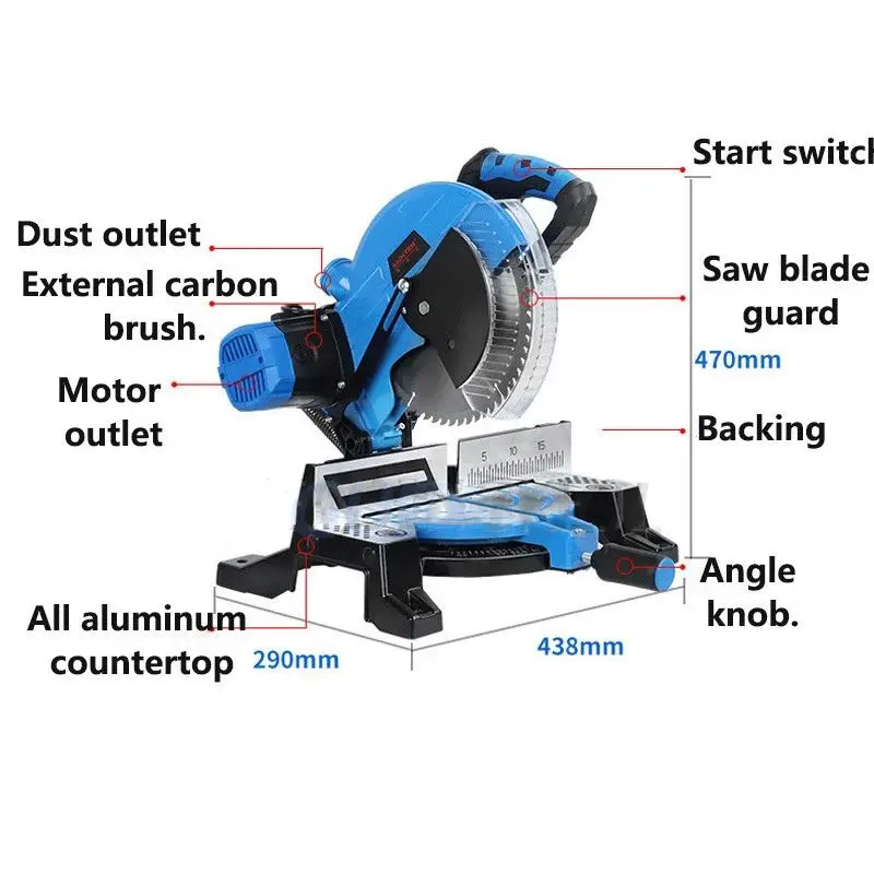 10 inch miter saw aluminum machine high precision multifunctional 45 degree metal table saw band cutting machine