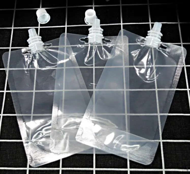 100 Pack, Stand-up Plastic Drink Packaging Bag Spout Pouch for Beverage Liquid Juice Milk Coffee