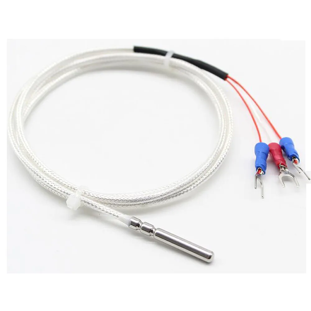 2 Meters PT100 Cable 3 Wires Temperature Sensor with PTFE Coated Probe 30mm*4mm Length*Dia.  -50-200 centigrade iSentrol