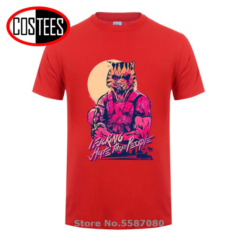 Geek Hotline Miami Men T-Shirt Clothing New 2017 Male T Shirt Print Pattern O-Neck Casual Top-Down Shooter Video Game Teeshirt