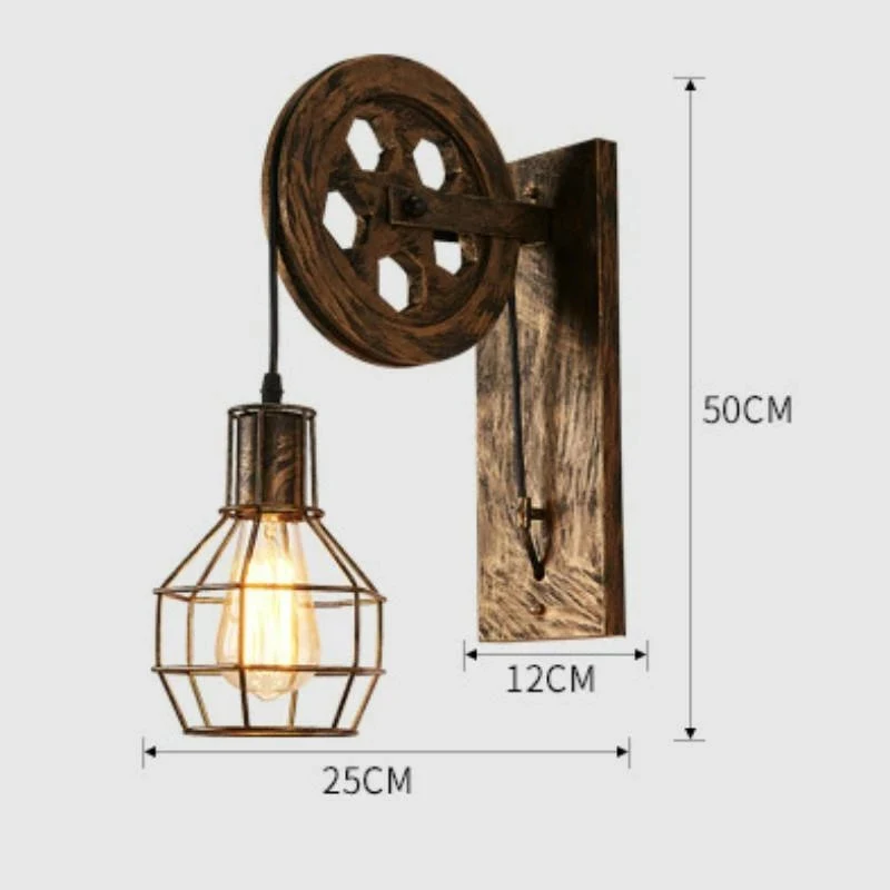 Retro Wall Light Led Wall Lamps Industrial Wall Sconces Pulley Lighting Bedroom Lamp Bedroom Candlle Lights