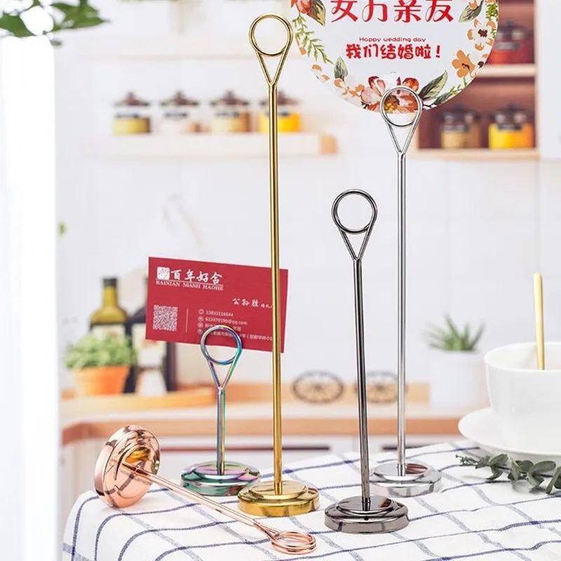 Anel de aço inoxidável-clipe de número de mesa titular suporte de cartão de lugar restaurantes festa de casamento memorando sinal foto clipe suporte