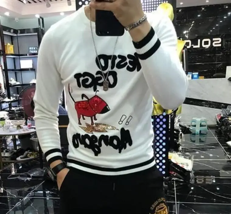 Top quality Mens Causal O Neck Sweater d Autumn Winter Christmas gift  Sweaters Slim Fit Male Clothes