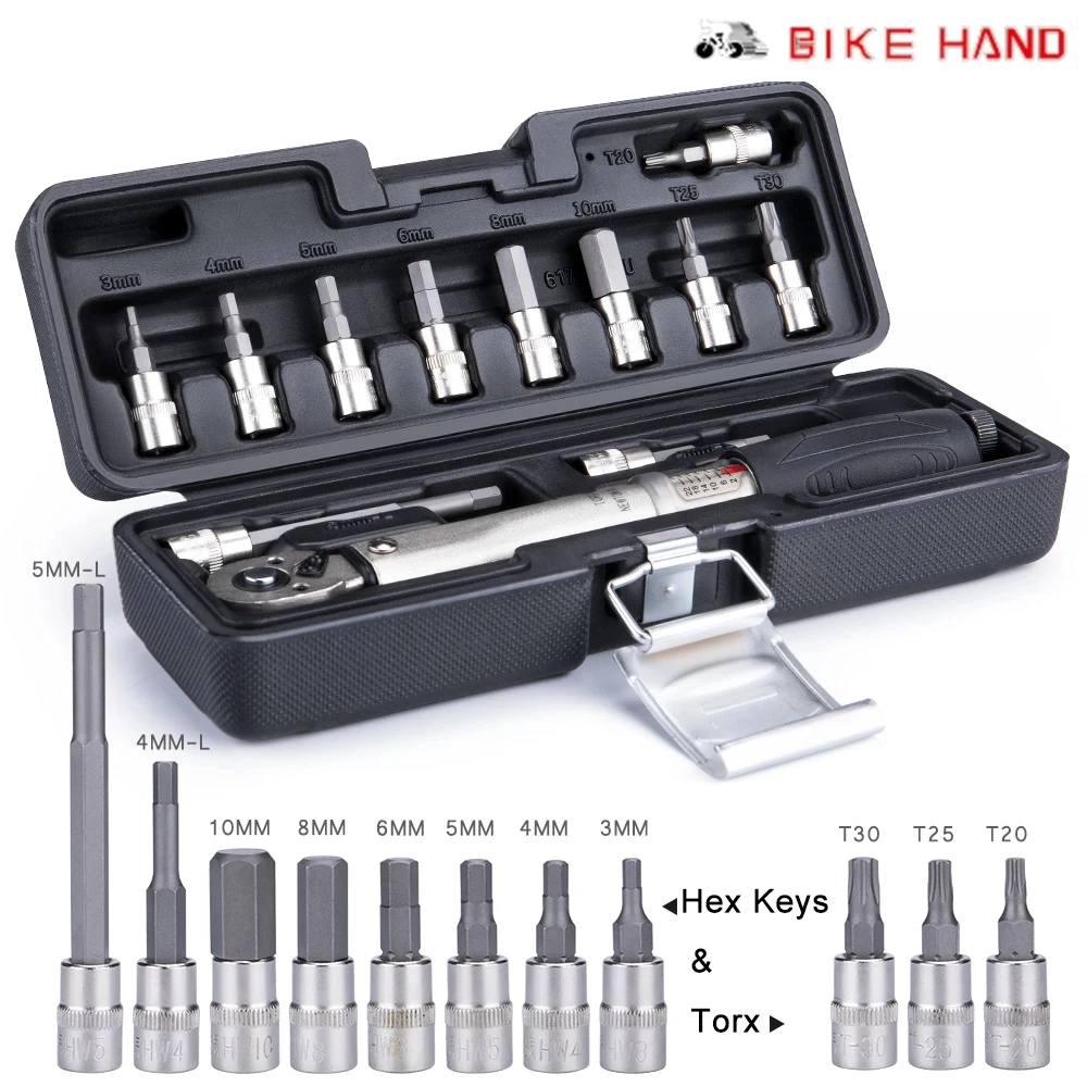 

BIKEHAND Bicycle Torque Wrench Kit 2-24 NM Bike Ratchet Torque Wrench Set Multi Bicycle Repair Tools Hexagon Key Set