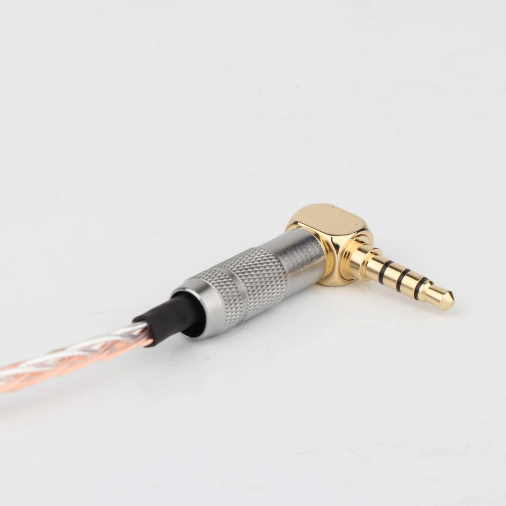 헤드폰 앰프 오디오 케이블용 3.5mm ~ 3.5 직각 AUX 케이블 8코어 OCC