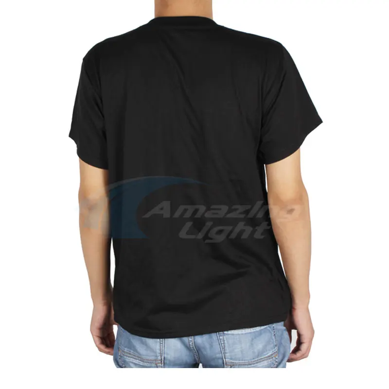 Men\'s T-shirt 100% Cotton Love Heart Shape Logo Light Up LED T shirt Sound Activated Flashing El Panel T-shirt