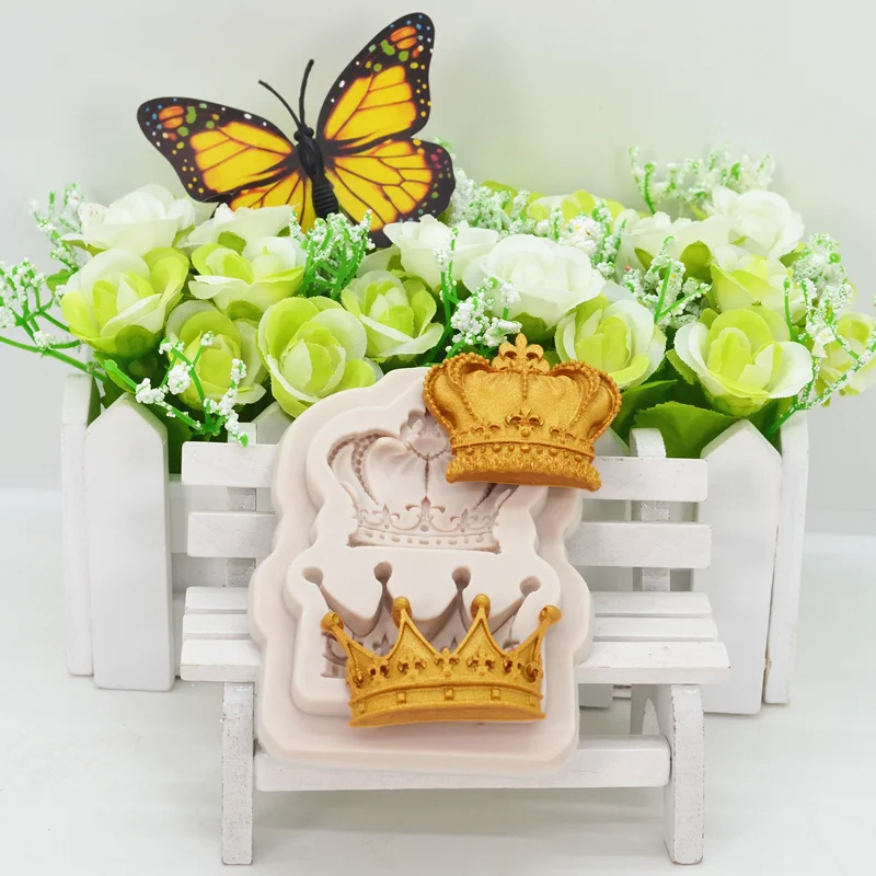 Princess Queen Crown Resin Mold Silicone Kitchen Baking Tools DIY Cake Chocolate Pastry Fondant Moulds Dessert Lace Decoration