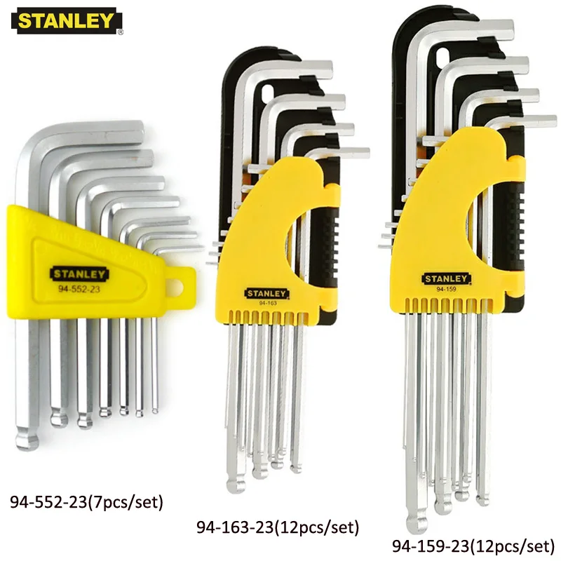 Imagem -03 - Mini Padrão Longo Allen Key Conjunto com Suporte Stanley Imperial Ball End Kit de Ferramentas Mecânicas de Bicicleta Torque Hex Key Grupo Forma de l