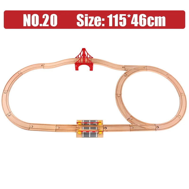 Wooden Railway Toys Beech Wooden Tracks Set Circular Orbit Assemble Accessories Fit For All Brand Train Track Toys For Kids Gift