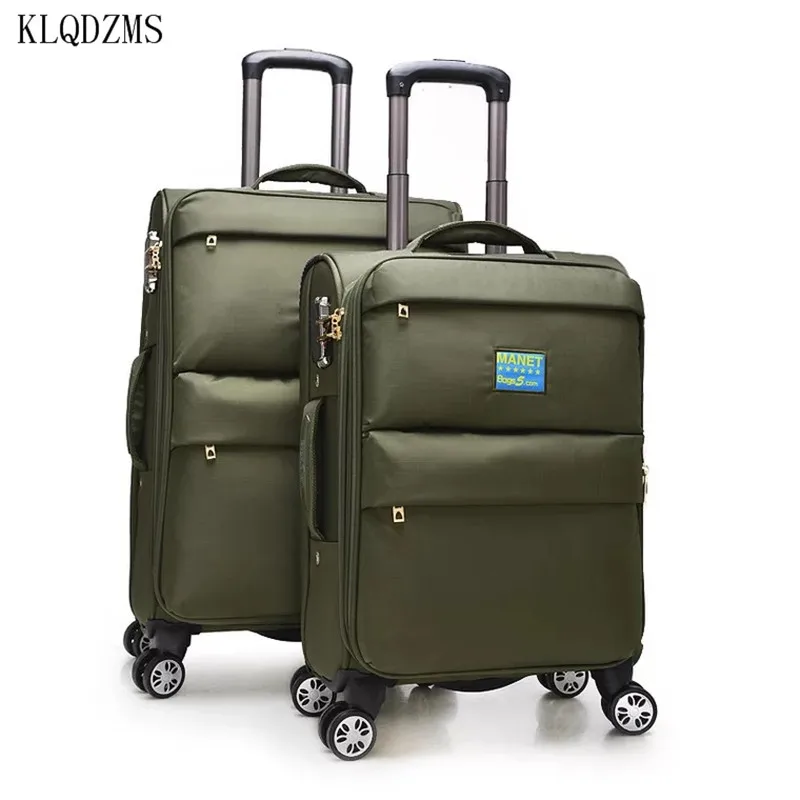 KLQDZMS Suitcase High Quality Waterproof Oxford Trolley Case Men's Roller Boarding Box Women with Wheels Rolling Luggage