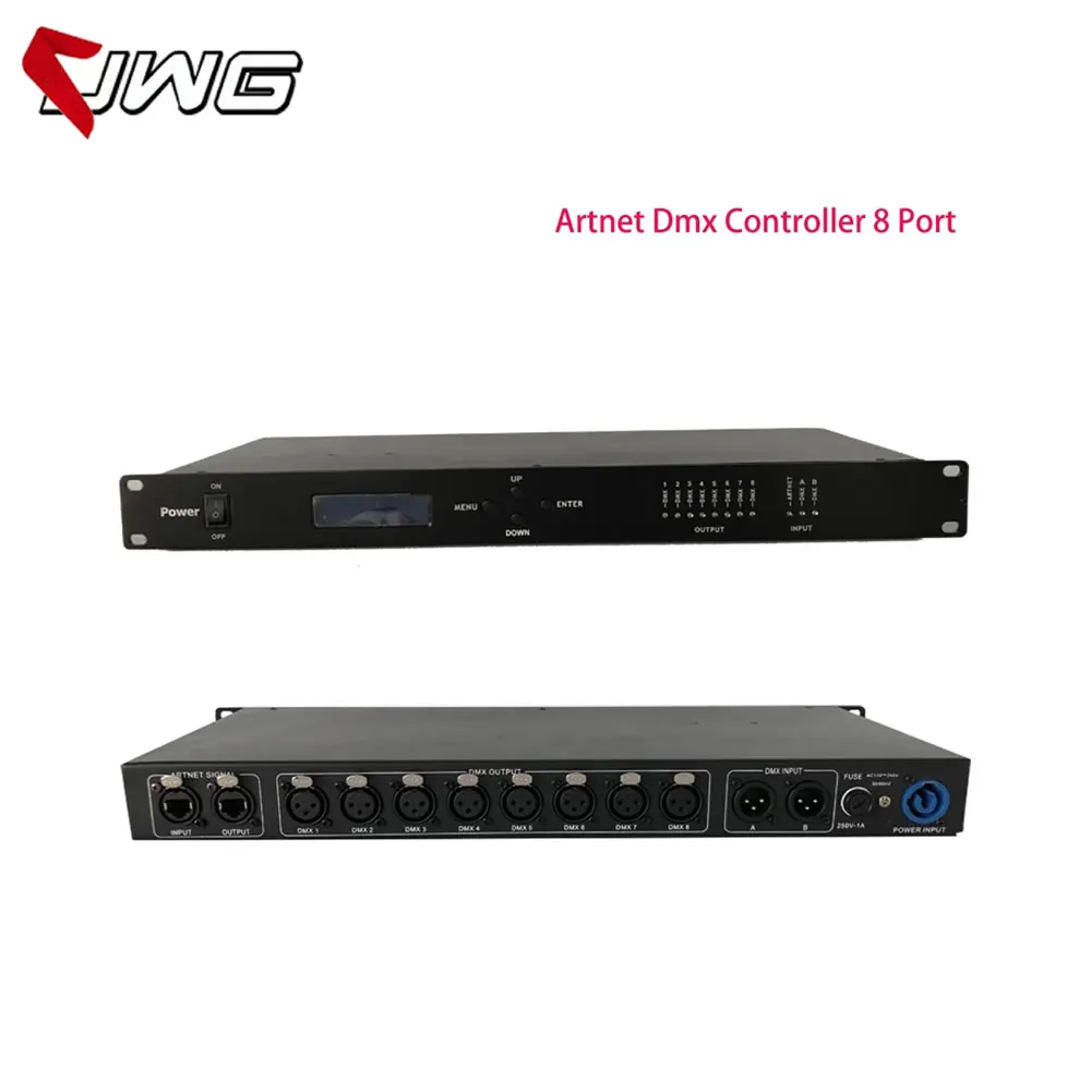 8 Port Artnet Dmx Controller Converter Output 8x512 4096 Channels For Stage Dj Light Control