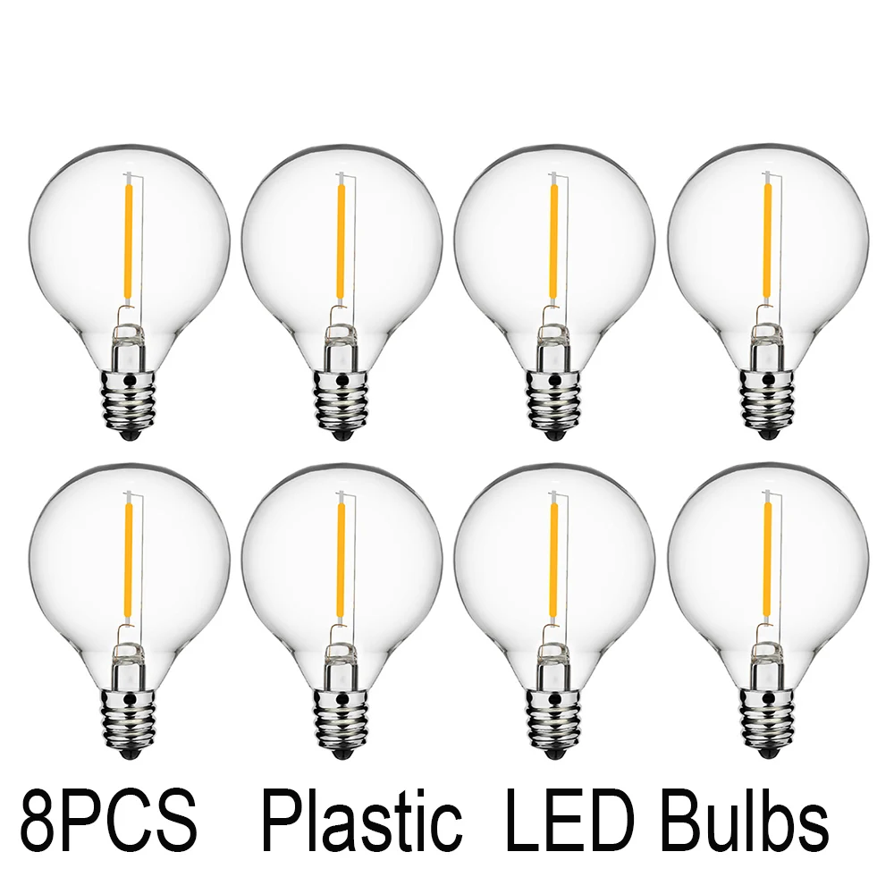 8PCS G40 LED Plastic Bulbs E12 Base Anti-Fall