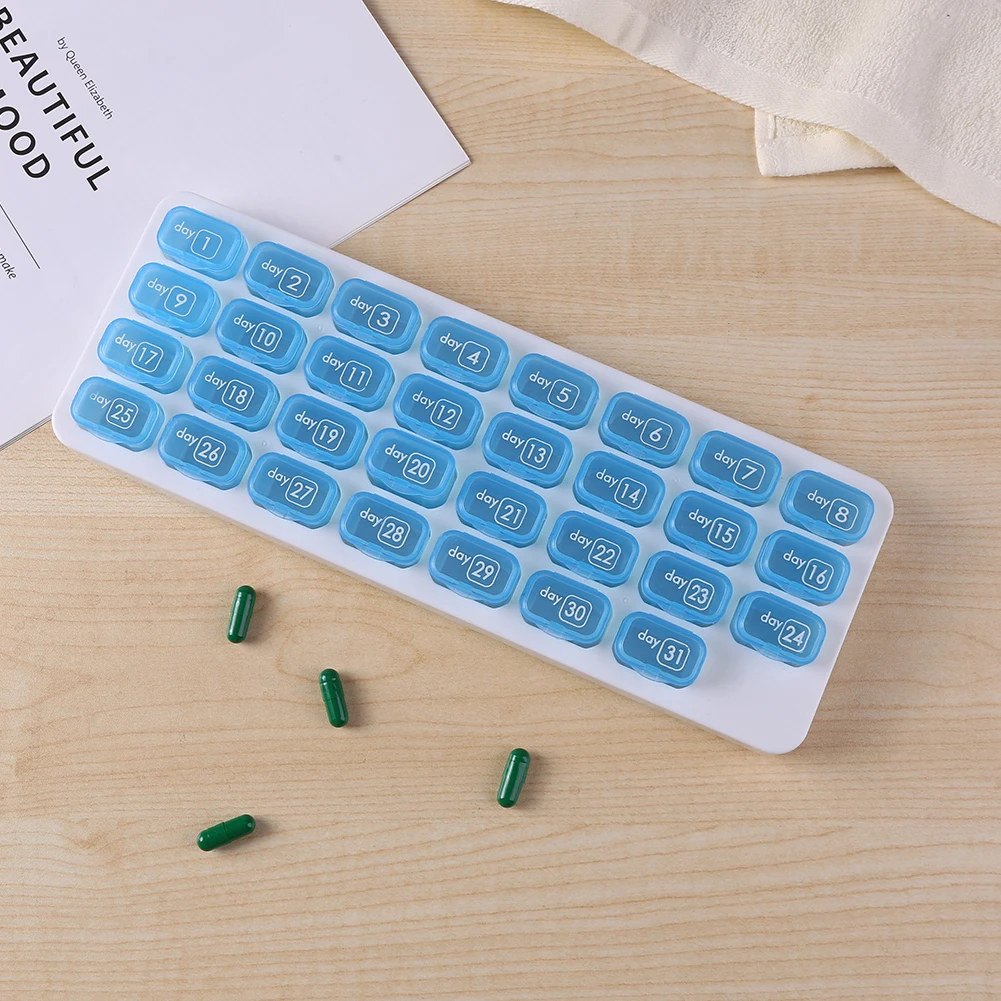 31 Grids Pill Box Case Container Organizer Travel Pill Case Storage Box One Month Pill Medicine Dispenser Tablet