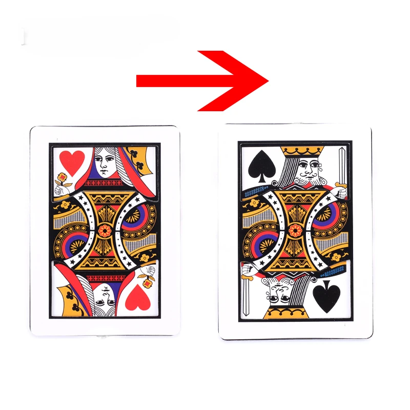 

Small Automatic Three Card Monte (Q To K ) Cards Magic Trick 6.3*8.7cm Magic Props Accessories Cards For Tricks