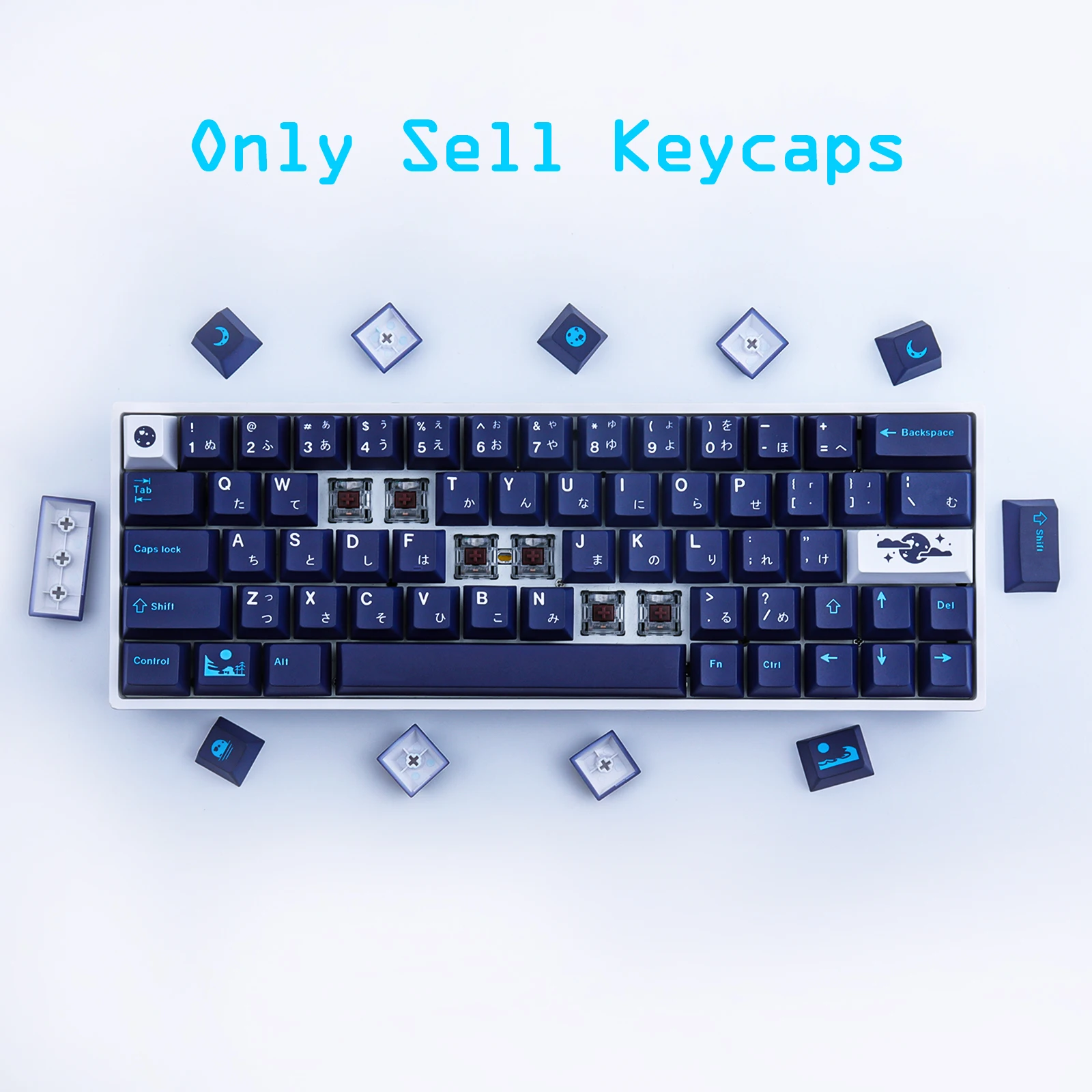 DCS Blue Moon PBT Keycap 129 klawiszy profil wiśniowy DYE-SUB spersonalizowane GMK Blue Hell klawisze do klawiatury mechanicznej