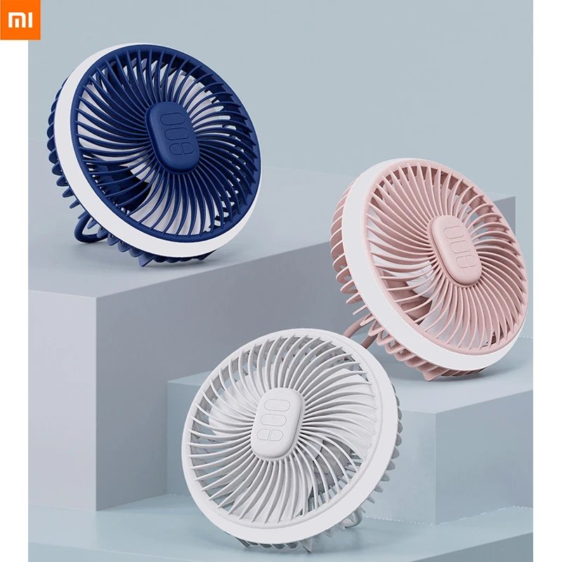 

2021 New Xiaomi Mijia Youpin Fan Rechargeable Outdoor LED Lighting Mini Ceiling Fan Office Desk Fan 4000 mAh battery