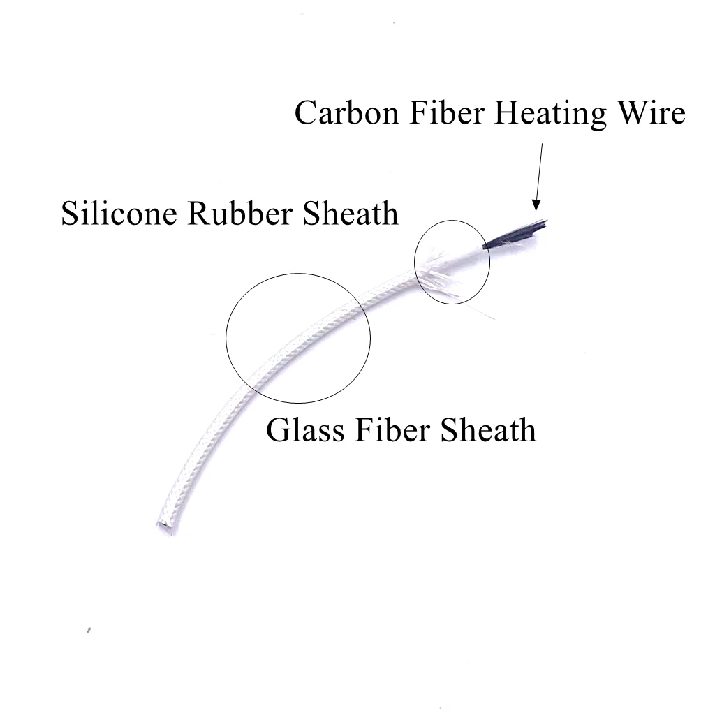 Carbon Fiber Heating Wire Cable Glass Fiberglass Sheath Freeze Infrared Dry Pipe Frost Warm Underfloor Sewer Floor 12V 110V 220V