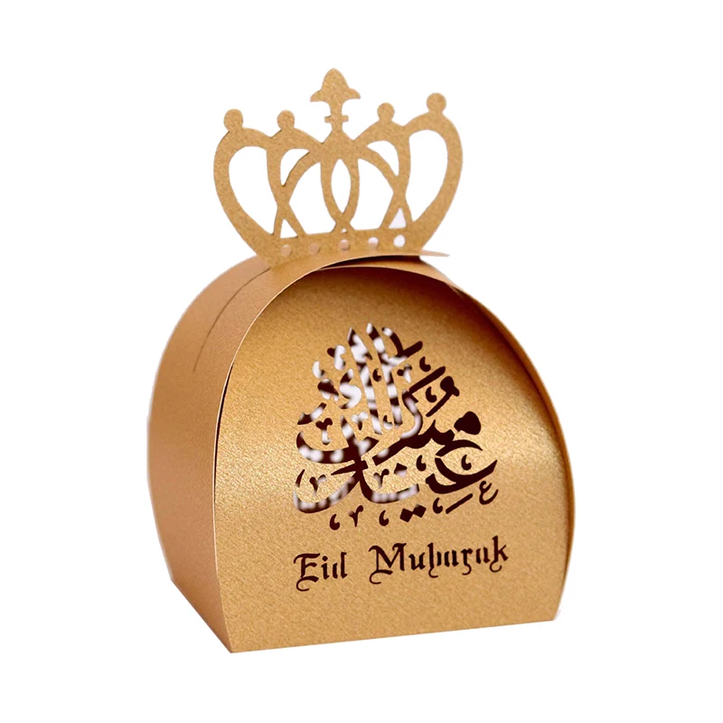 Favor Gift Candy Box Eid Mubarak Gift Handwork Chocolate Boxes，50Pcs